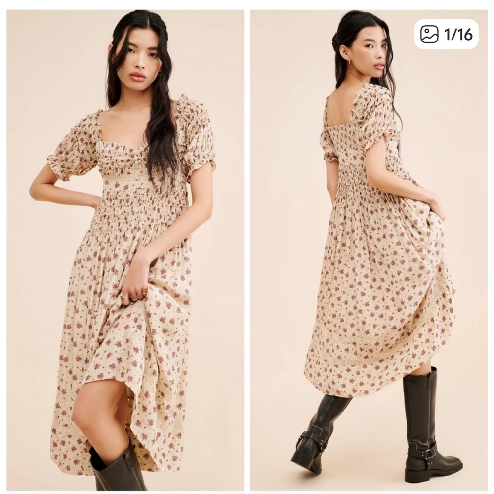 Free People Bali Juniper Midi Floral
Dress 2 NWOT